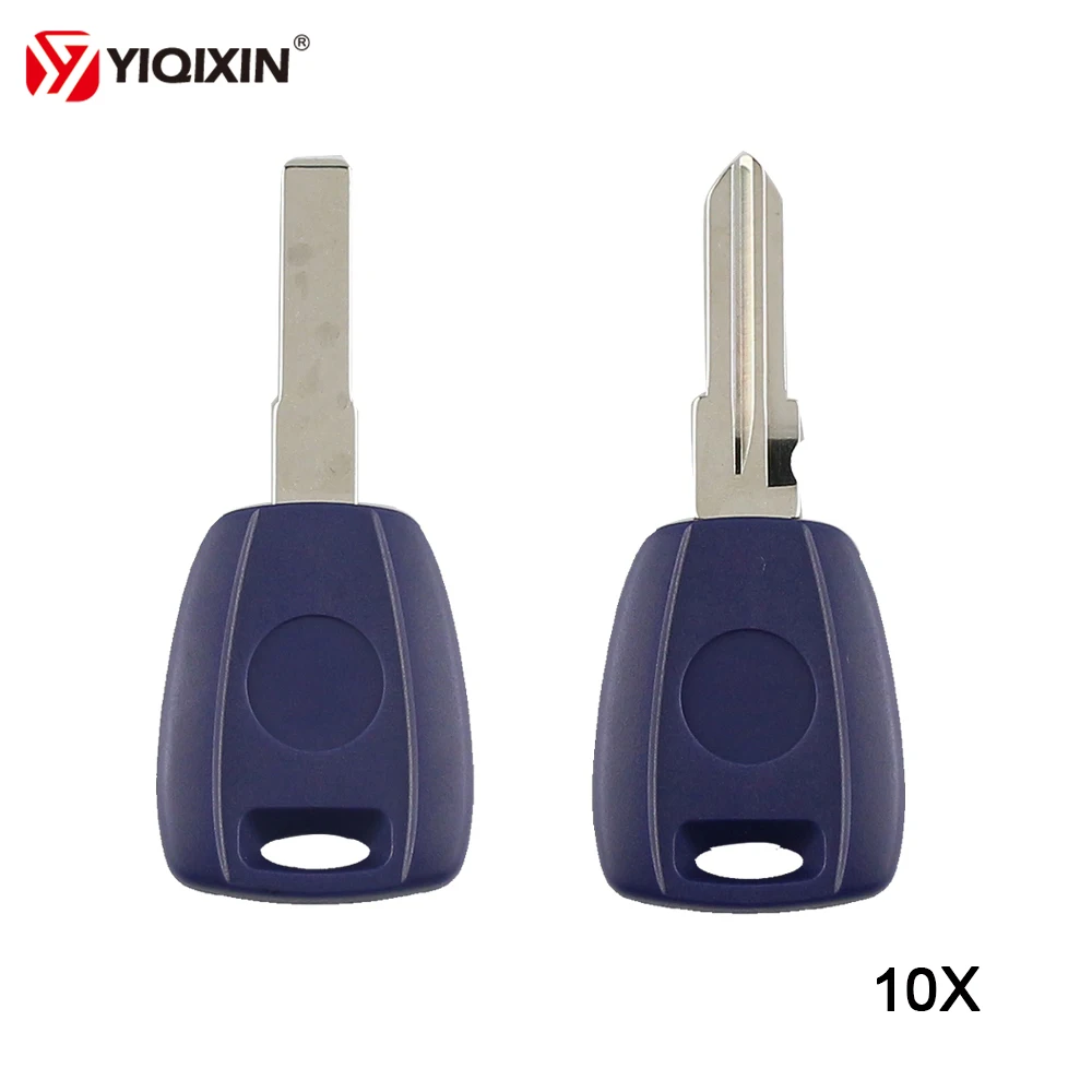 

YIQIXIN 10Pcs/lot Transponder Key Shell For Fiat 500 Ducato Ducato Transponder Key Case Shell With SIP22/GT15R Blade Blue