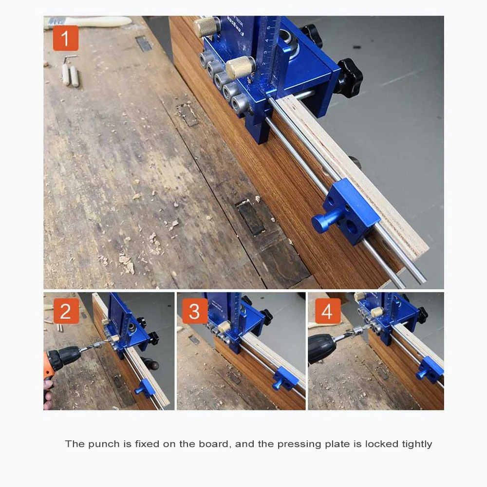 

3 In 1 Jig Dowelling Jig Set Wood Dowel Drilling Position Jig Woodworking Hole Opener Woodworking DIY Tool Core Drill Bit