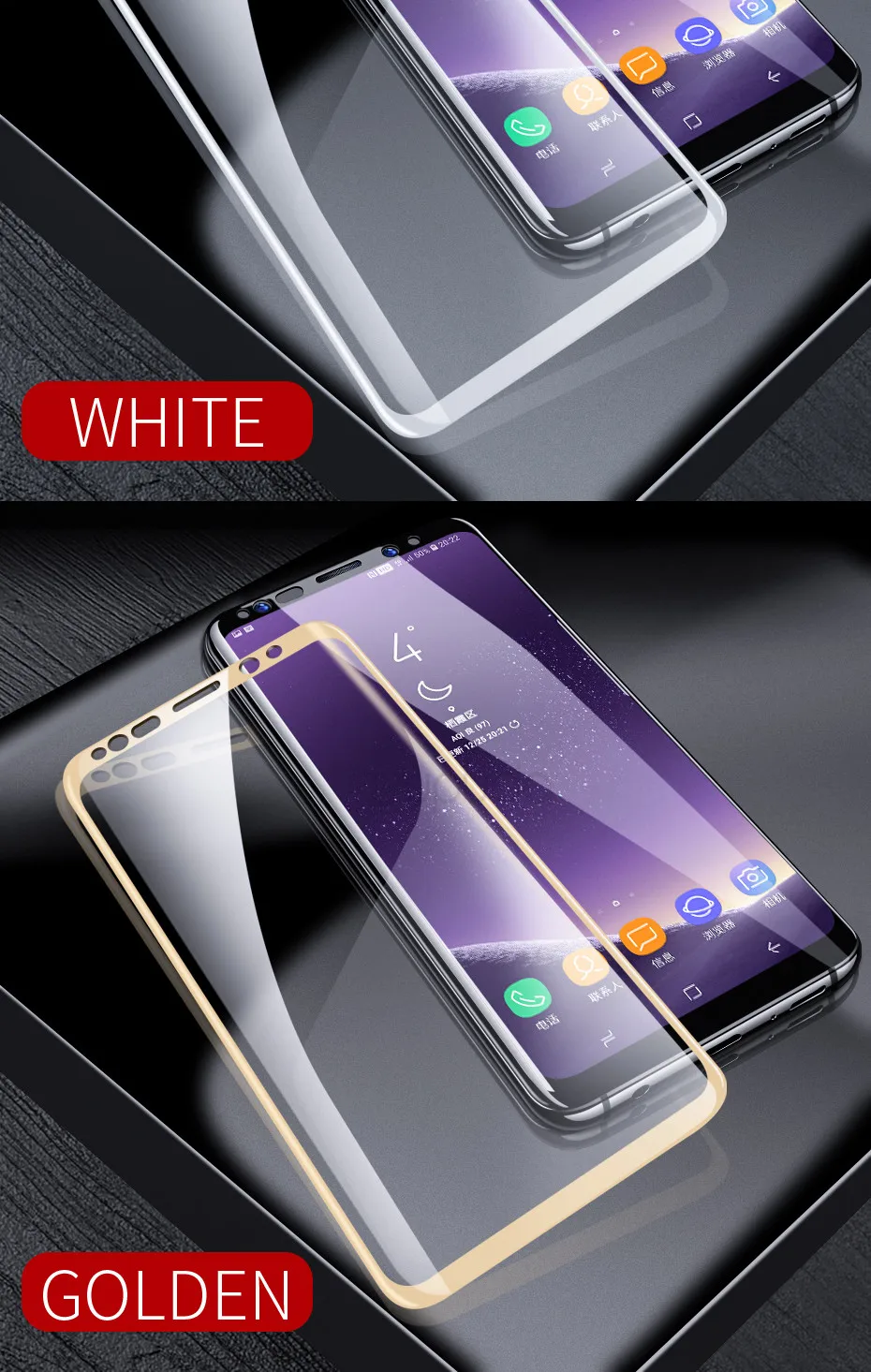 20D полное покрытие из закаленного стекла для samsung Galaxy S7 S8 S9 Plus Note 10 9 8 Защитная пленка для экрана для samsung A6 A8 PLus стекло