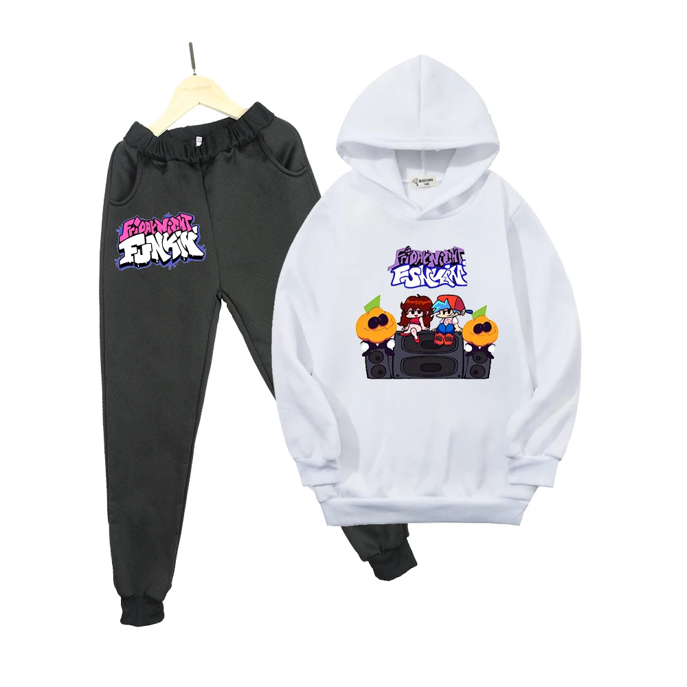 Kid Clothes Suit Friday Night Funkin Hoodie Boy Harajuku Children Set Game Anime Loose Pullover Hoody+Pants 2pcs Girl Sweatshirt