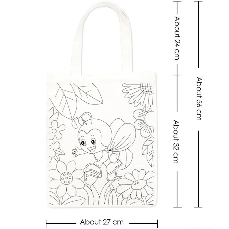 

Creative Children Manual Painting Canvas Bag Cartoon Cute Animal Pattern Blank Graffiti Canvas Bags For Kids Creation Craft Toys