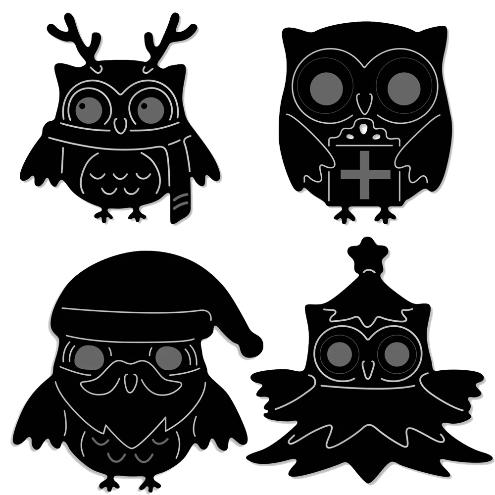 Сова рамка Швейные металлические режущие штампы трафарет для изготовления карт