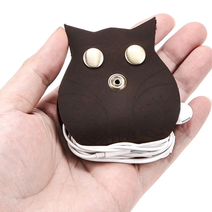 

Leather Headphone Earphone Organizer Cord Organizer Wrap Winder Cord Manager Cable Winder for Earbud Wrap Headphones USB Cable