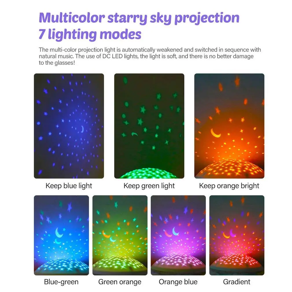 

LED Night Light Projector Plush Toy Birthday Party Kids Gifts Sleep Comfort Starry Galaxy Projection Belly Lamp Bedroom Decor
