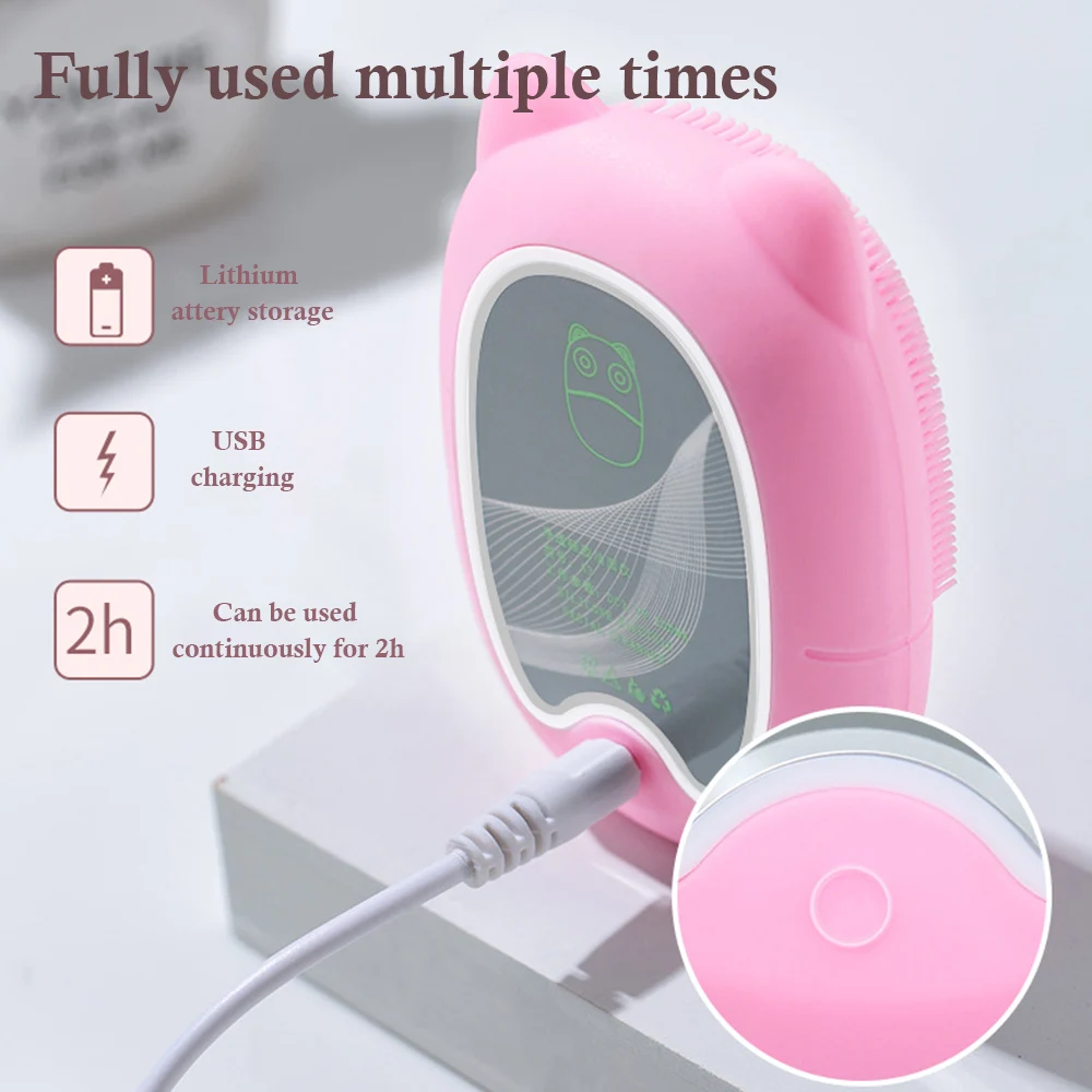 USB Ультразвуковая электрическая щетка для очищения лица мытья Вибрация