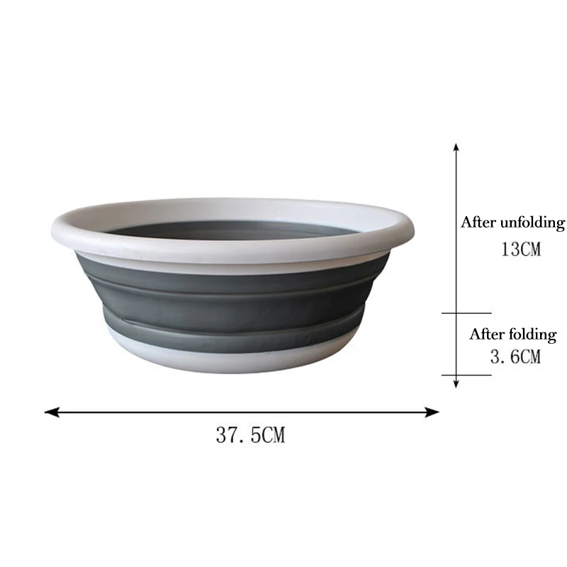 

9L Collapsible Portable Wash Basin Dishpan Multipurpose Round Washing Up Water Bucket for Outdoor Travel Camping Hiking PI669