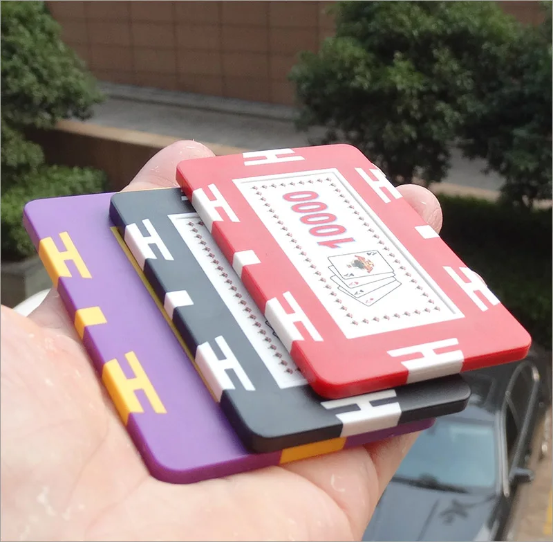 Набор квадратных покерных чипов 60 шт. без ценности или с ценностью для вас