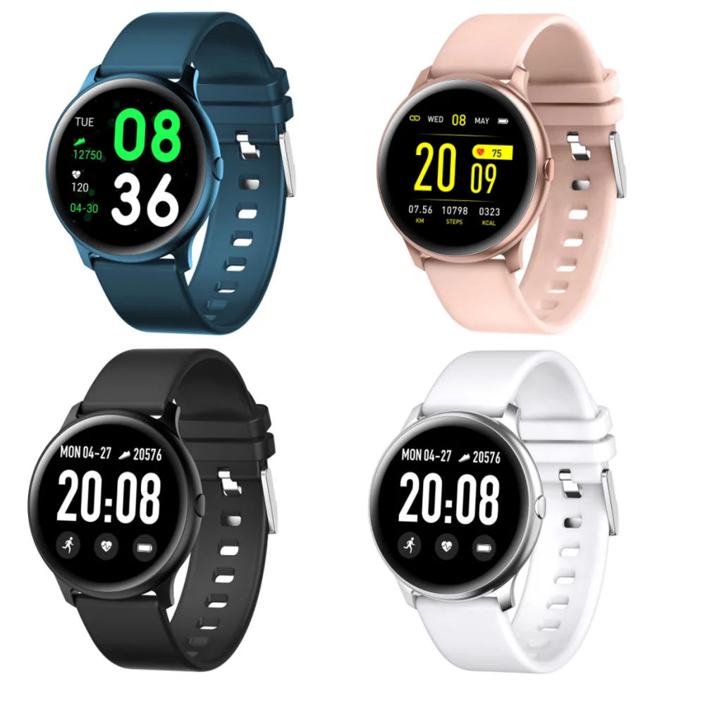 KW19 Смарт-часы для женщин и мужчин круглые с пульсометром Bluetooth часы IOS Android