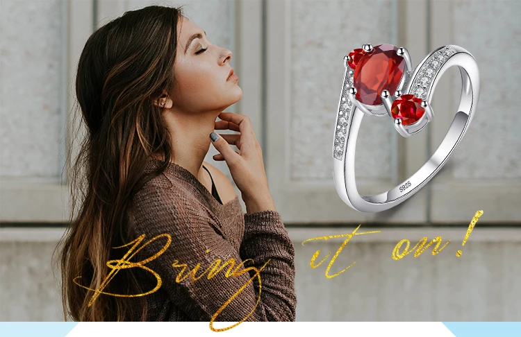 Jewelrypalace подлинная гранат кольцо Твердые стерлингового серебра 925 Фирменная Новинка для Горячая распродажа; женская обувь Fabulous Винтаж очарование подарок ювелирные изделия