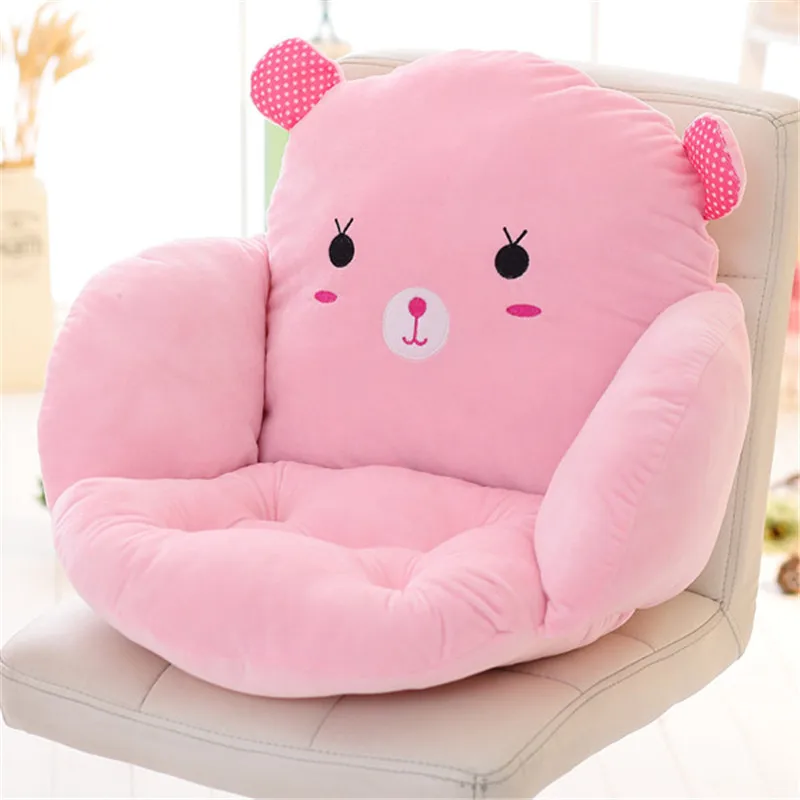 Подушка на сиденье из мягкого хлопка с мультяшными животными подушка спинку