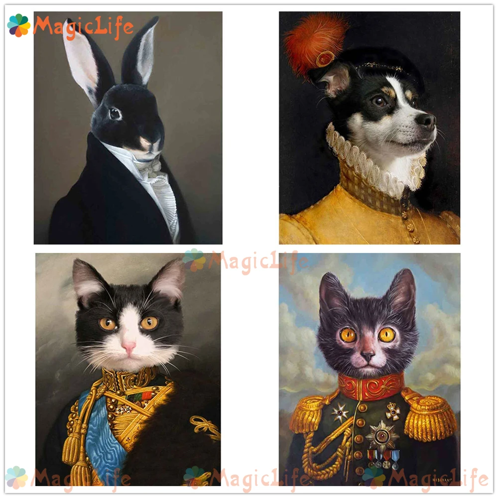 

Custom Pet Animals Vintage Dog Poster Wall Art Canvas Painting Middle Ages Wall Pictures For Living Room Decor Posters Unframed