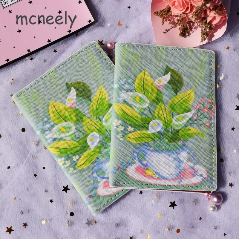 Обложка для паспорта с цветочным принтом мужчин и женщин стильный кожаный чехол