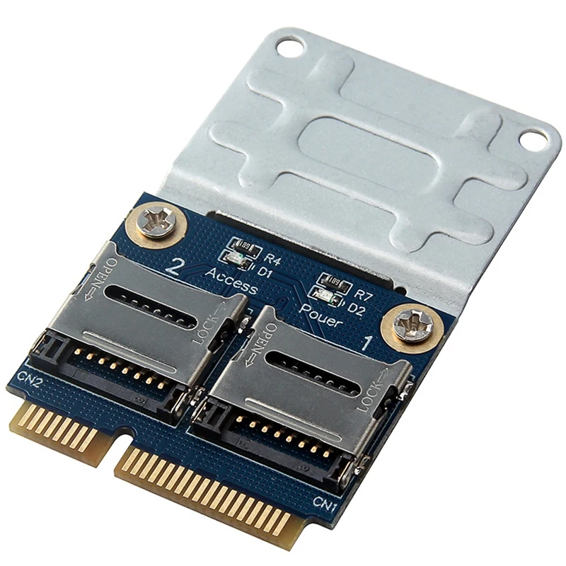 

2 SSD HDD для ноутбука двойной Micro- SD SDHC SDXC TF для Mini PCIe устройство для чтения карт памяти MPCIe в 2 Mini-SDCARD Mini Pci-E адаптер