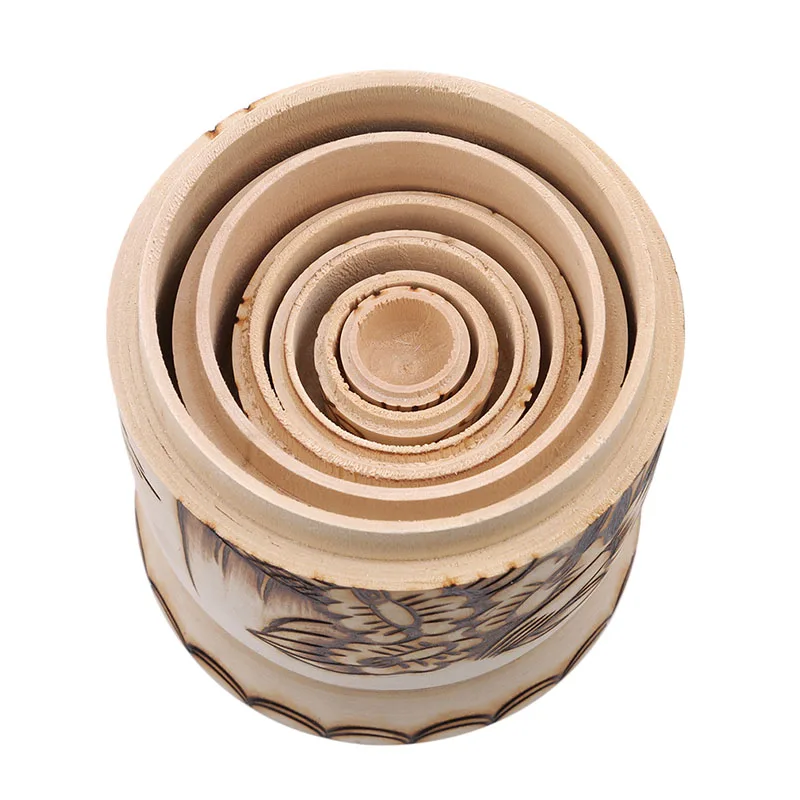 

7pcs Matryoshka Dolls Primary Color Wood Russian Girl Hold Dog Pattern Matryoshka Dolls Toy Craft Nesting Toys Birthday Gift