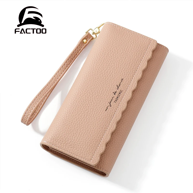 

FACTOO Women's Wallet Card Holder Hasp Folding PU Leather Fashion Handbag Long Female Purses Money Bag Large Capacity Clutch