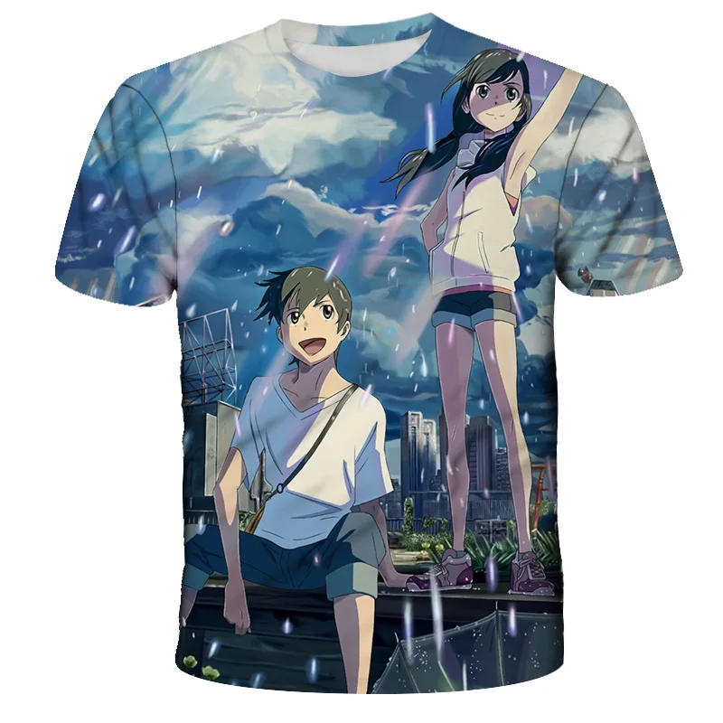 

2021 Summer T-Shirt Weather Child T-shirt Anime Cartoon Boys Clothes Girls Kids Tops Short Sleeve Tee 3D Printed 4T-14T
