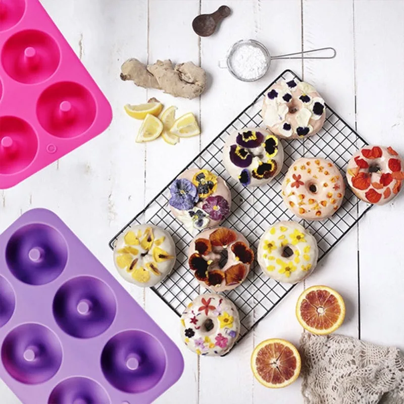 

6 Grid Silicone Mold Bakery Baking Pan Non-Stick Donut Cake Maker Home DIY Handmade Dessert Mould Kitchen Decoration Accessories