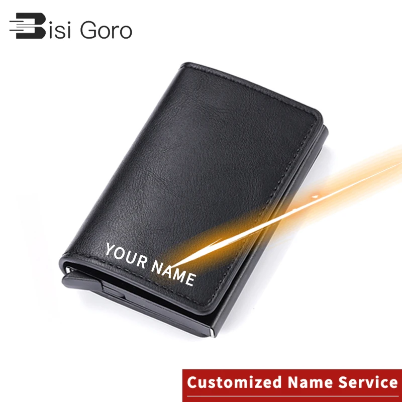 BISI GORO/лазерная гравировка кошелек 2021 Новый Алюминий сплав защита от кражи Rfid из