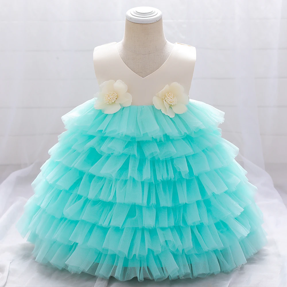 

Baby Christmas Vestidos Summer Princess Tutu Dress For Gir 1 Years Birthday Party Wedding Dress Infant Baby Flower Dress Toddler