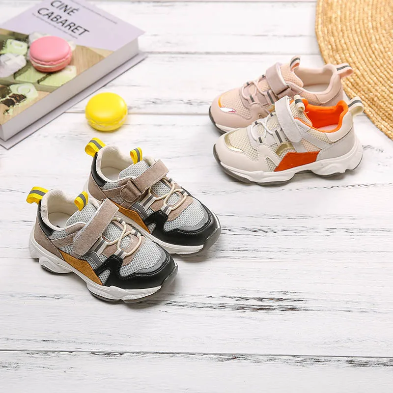 Toddler Genuine Leather Sport Sneakers Baby Girls Pink Brand Shoes Boys Chunky Children Casual Trainers Spring | Детская одежда и
