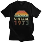 Классическая винтажная футболка 1973, Мужская футболка с коротким рукавом на 48-й день рождения, уличная одежда, футболка из мягкого хлопка, футболка большого размера, товар
