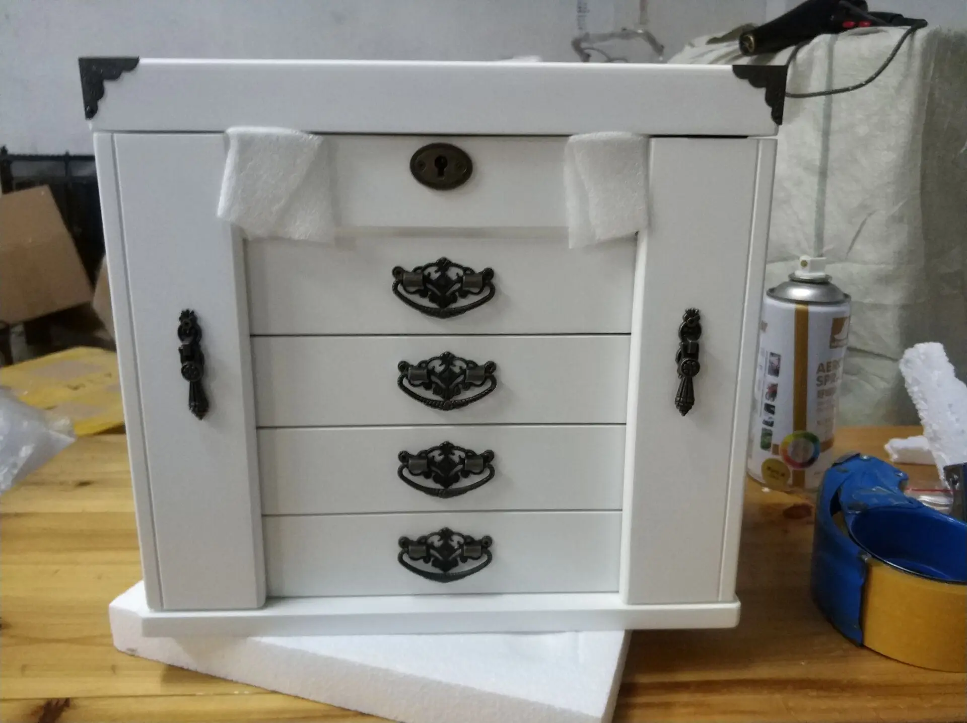 Шкатулка для ювелирных изделий с замком деревянная коробка драгоценностей