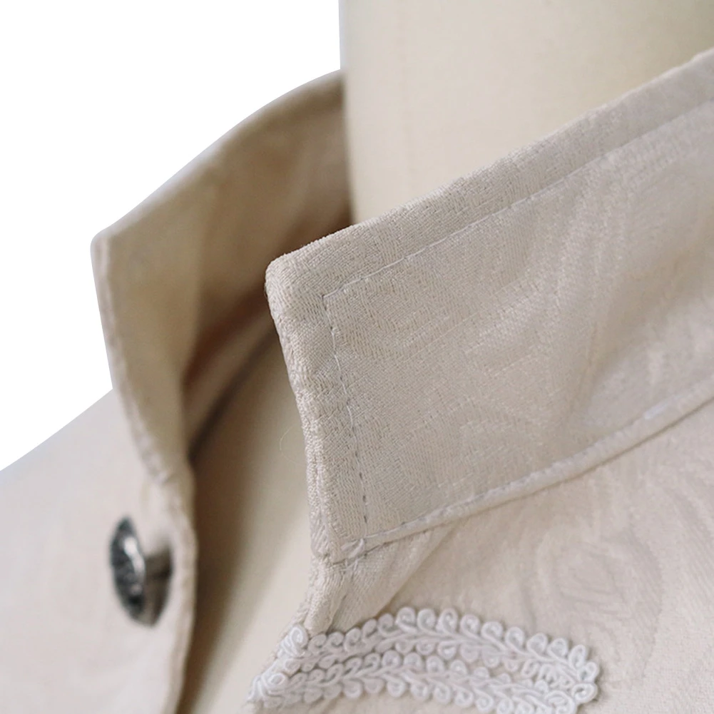 Мужская куртка с воротником-стойкой однотонная жаккардовая длинная в стиле