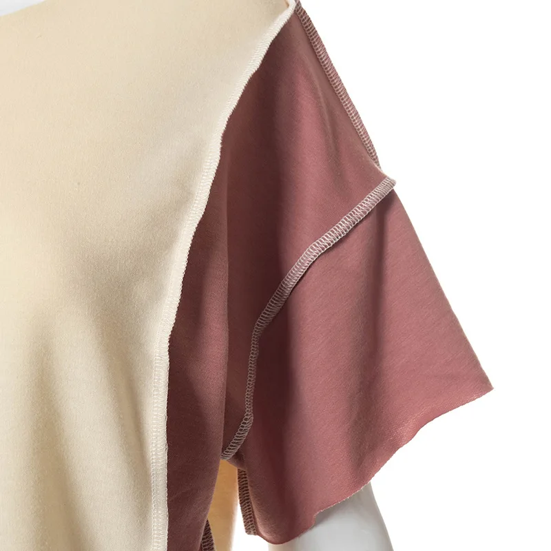 

2021 patchwork cropped top and shorts suit two-piece summer casual women's sweatshirt suit