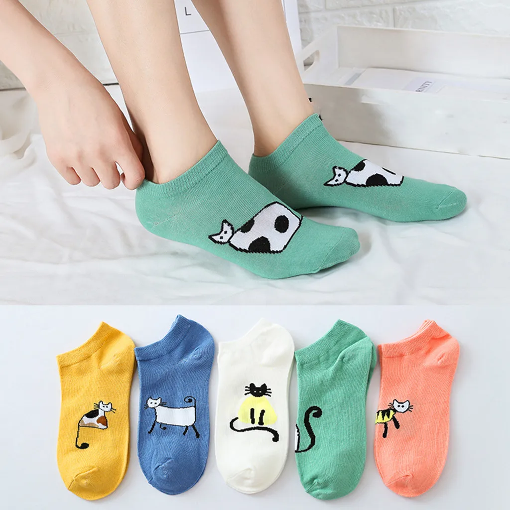 1 пара унисекс модные милые короткие носки женские Харадзюку с милым рисунком