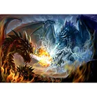 Алмазная 5D картина с фантазией Огненный Дракон Vs молния дракон, полноразмерная вышивка, мозаика, картина из страз, декор Стразы