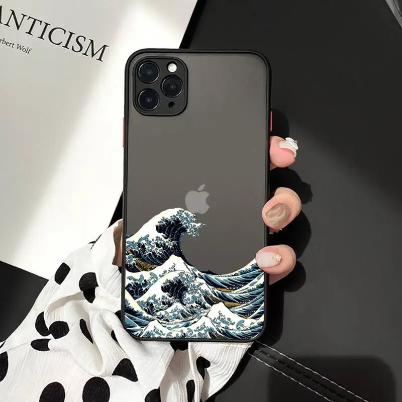 

The Big Wave of kanagawa Phone Case For iphone 12 11 7 8 plus mini x xs xr pro max matte transparent cover