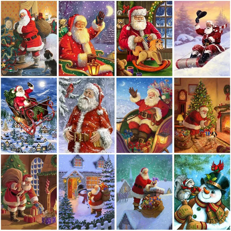 

DIY Snowman 5D Diamond Painting Full Square Drill Christmas Gift Diamond Embroidery Santa Claus Resin Cross Stitch Kits Decor