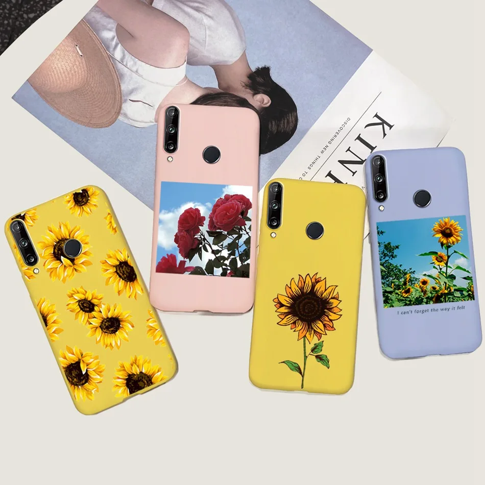 Чехол-накладка для Huawei Honor 9C силикон ТПУ с рисунком подсолнухов и маргариток AKA-L29 -