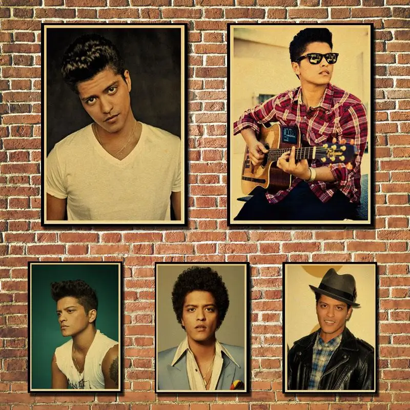 Певец Бруно Марс винтажные плакаты печать настенная живопись Высокое качество