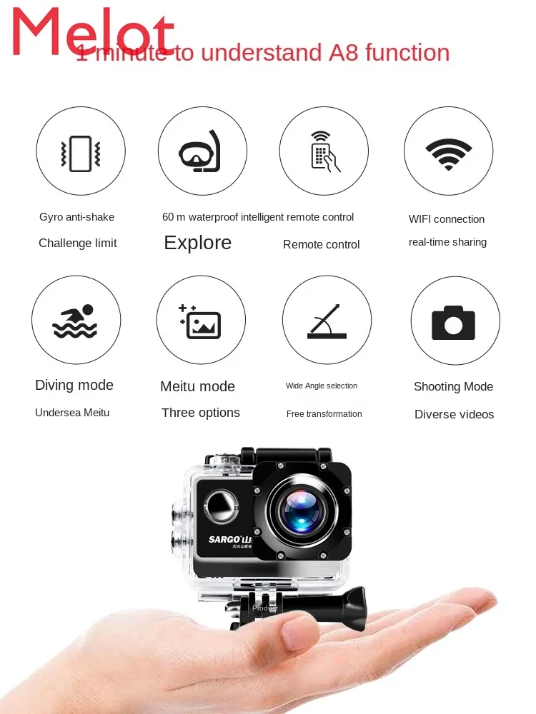 

Sports Camera HD 4K Helmet Riding Camera Waterproof 360 Panoramic Motorcycle Recorder