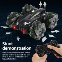 remote control four wheel drive lateral drift stunt car double sided rotating light cross country climbing toy car for children