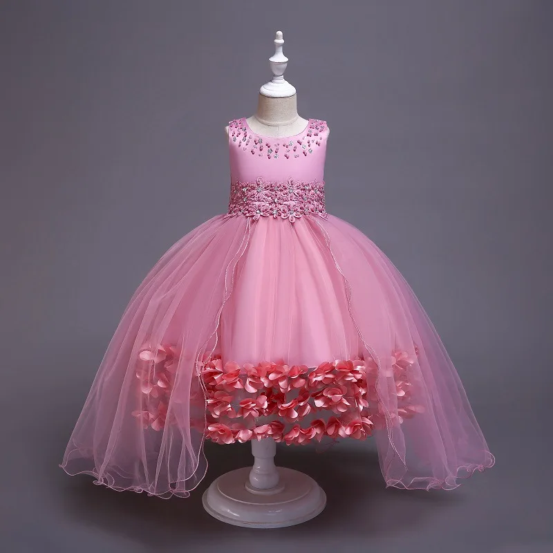 

Платье для девочек с цветами, платье для свадебной вечеринки, платье принцессы, детская одежда, детские платья с цветами и бусинами для дево...