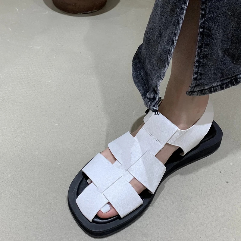 

2021 Summer Sandals Female Weave Shoes Ladies Fashion Women Slides Shoes Outside Flat With Casual For Woman Sandals Shoes