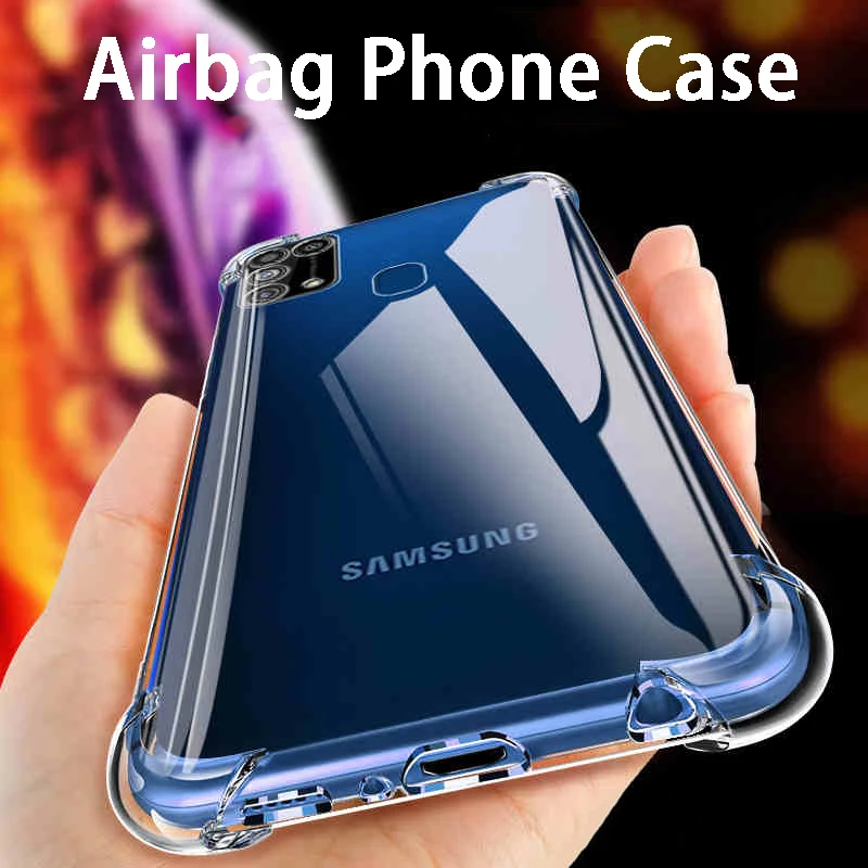 Противоударный Прозрачный чехол для Samsung M51 M31 M11 M21 M30S S21 S20 FE A11 A21S A31 A41 A51 A71 A12 A42 A02S A32