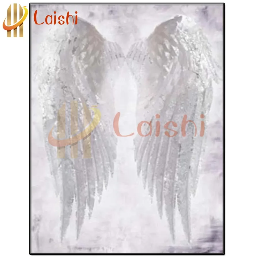 

5d diy diamond painting full square round drill White angel wings feathers diamond embroidery Diamond Mosaic Sale cross stitch