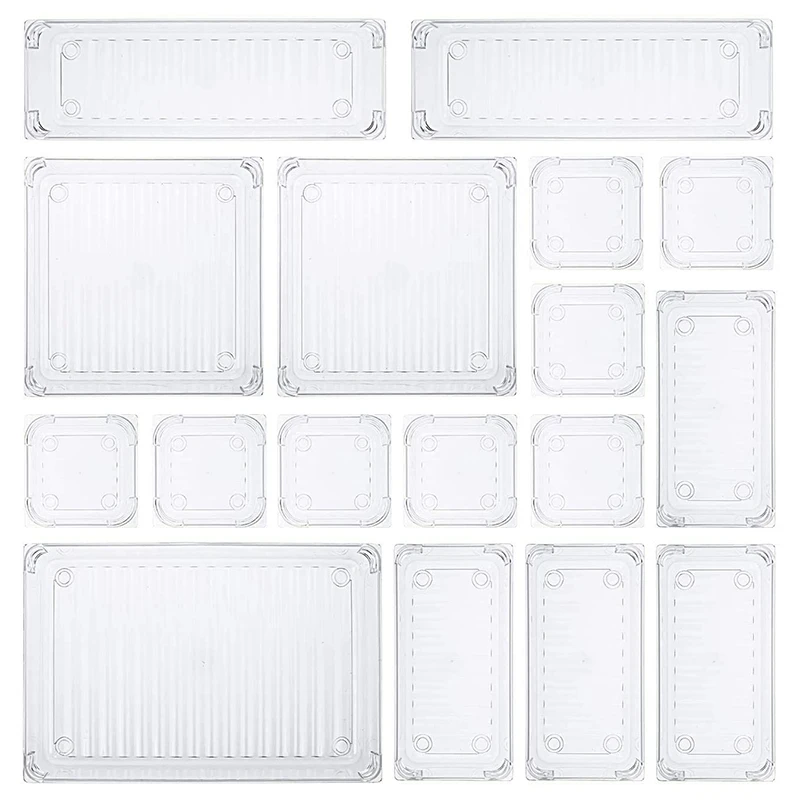 

Хит продаж-17 шт., прозрачные пластиковые ящики для хранения, разделители для косметики, ювелирных изделий, офисных ремесел, принадлежности-5 ...