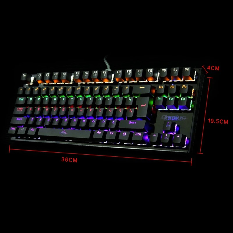 

Backlit Mechanical Gaming Keyboard with Blue Switches 87 Keys 100% Anti-Ghosting with Big Removable Hand-Rest for Gamers