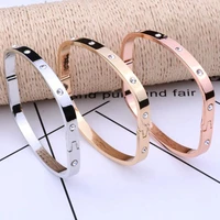 charm gold color filled silver color open crystal bangles bracelets for women fashion party wedding jewelry christmas gift