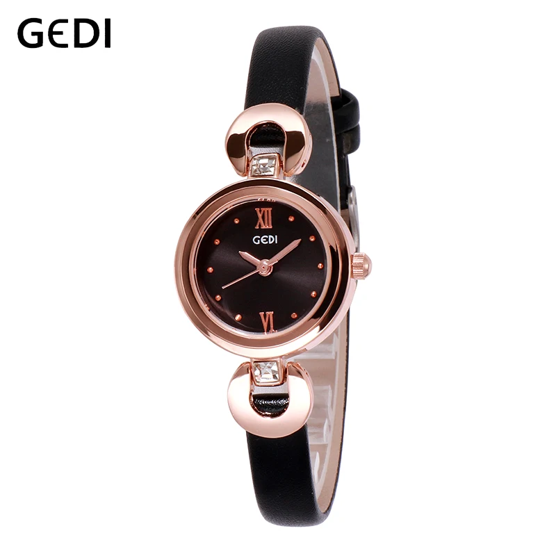 Relogio Feminino GEDI 8 мм ультратонкие женские кварцевые часы Лакшери модные часы Montre Femme женские элегантные часы браслет подарок