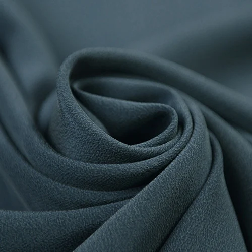 Navy blue pure silk crepe de chine fabric with sand wash process SCDC1090 | Дом и сад