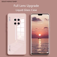 original liquid tempered glass case for huawei mate 40 30 20 pro p40 pro plus p30 pro honor x10 cell phone lens protection cover