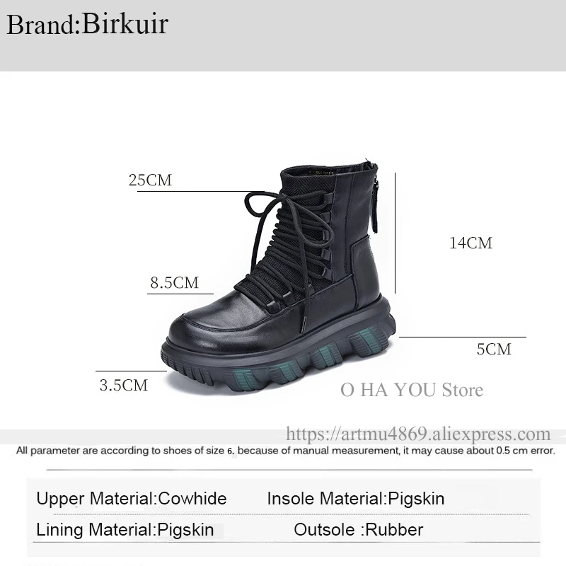 Murah Birkuir Sepatu Bot Platform Kulit Asli Buatan Tangan Berenda Sepatu Wanita Sepatu Bot Pendek Ritsleting Sepatu Bot Pergelangan Kaki 2021 Sepatu Bot Wanita Santai Baru