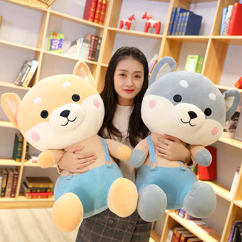 

1pc 60CM Lovely Sitting Dressing Shiba Inu Dog Plush Toys kawaii Stuffed Soft Animal Dolls High Quality Cute Pillow for Children