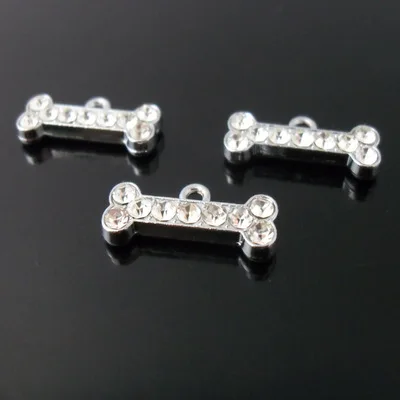 

10pcs Rhinestone Bone Hang Pendant, Hang Charm Fit Necklaces Chain DIY accessory zinc alloy