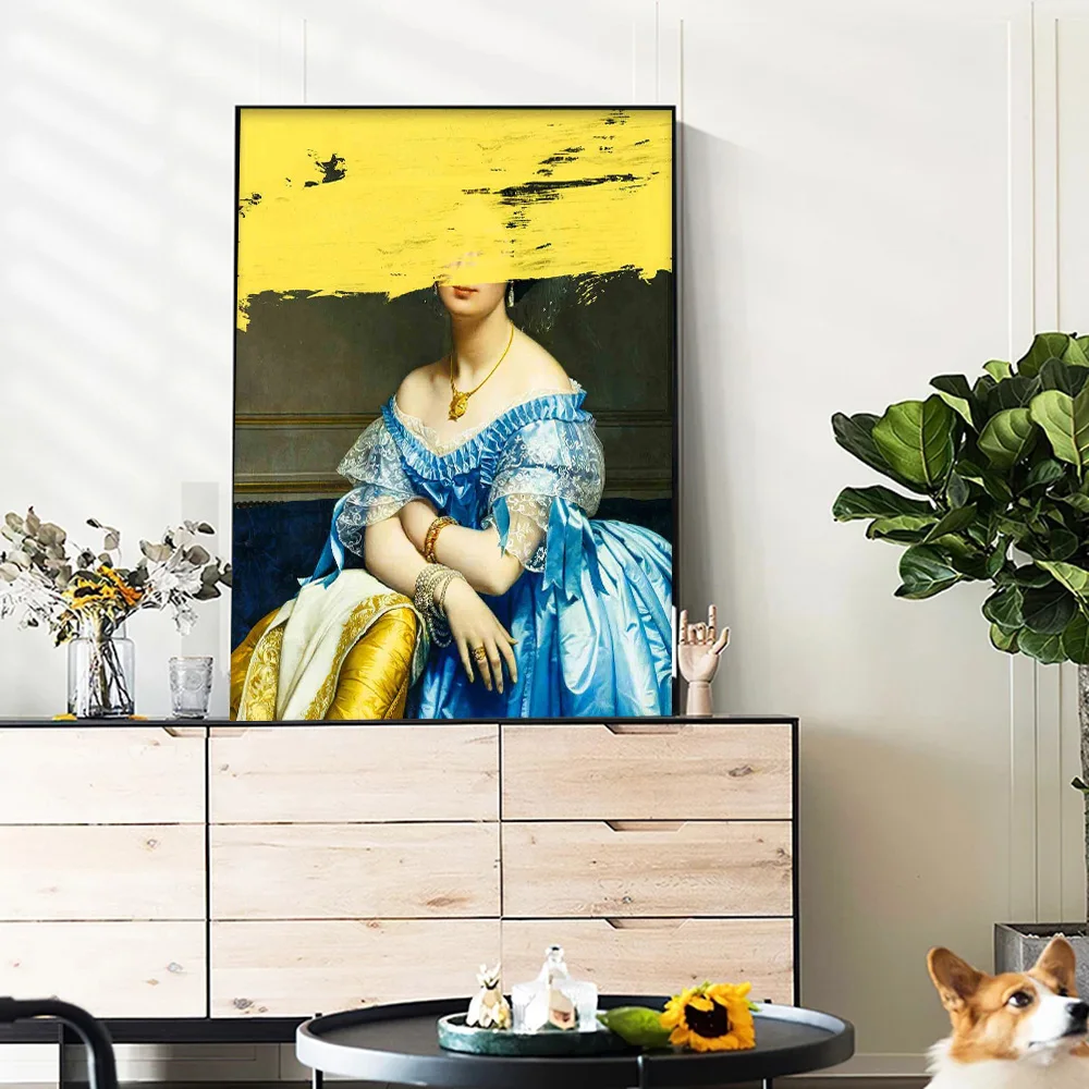 

Abstract European Art Canvas Painting Funny Portrait Graffiti Poster And Prints Wall Art Picture for Living Room Home Decoration
